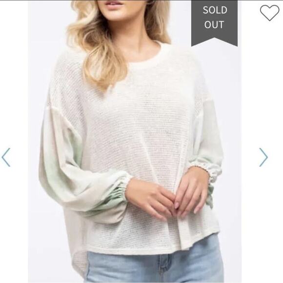 BLU PEPPER - DESIGNED IN CALIFORNIA TIE-DYE SLEEVE KNIT TOP SIZE MEDIUM - Picture 10 of 11